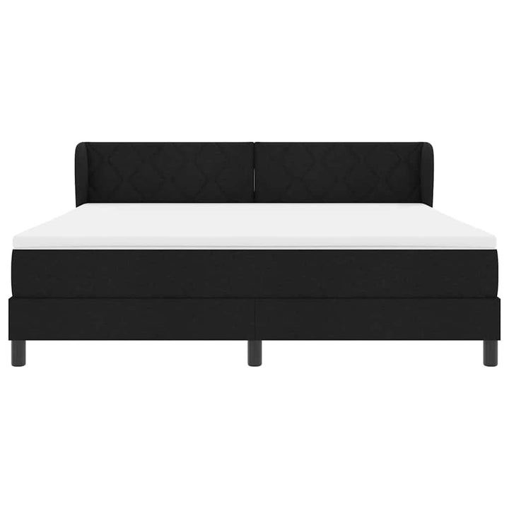 Box spring seng med hovedgærde Sort 180 x 200 cm Stof