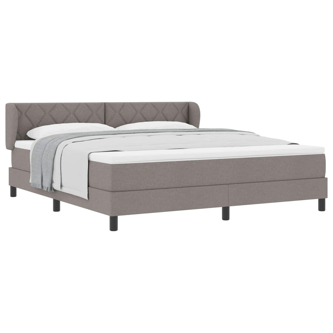 Box spring seng med hovedgærde Gråbrun 180 x 200 cm Stof