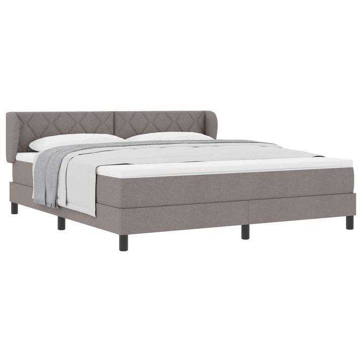 Box spring seng med hovedgærde Gråbrun 180 x 200 cm Stof