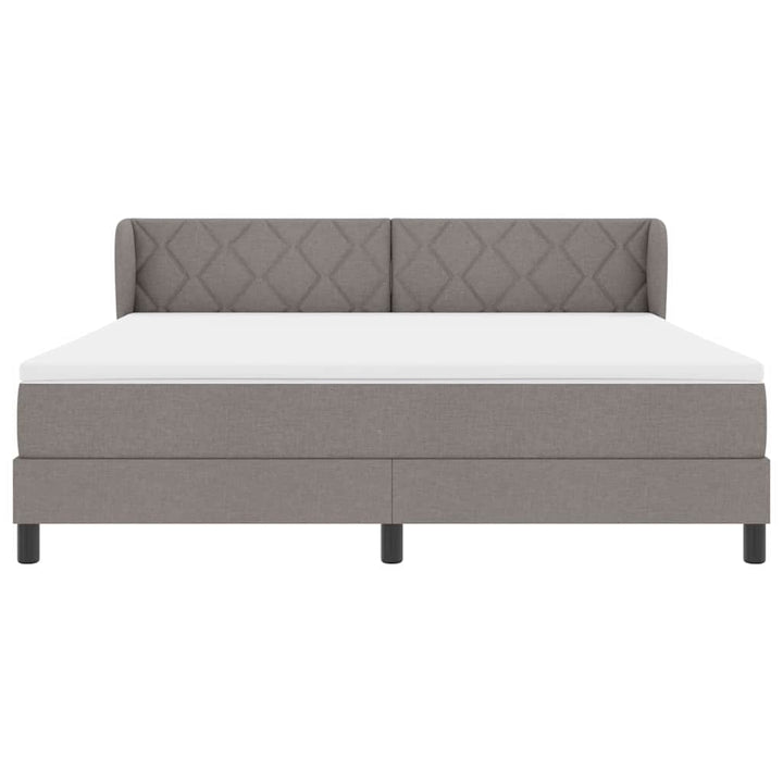 Box spring seng med hovedgærde Gråbrun 180 x 200 cm Stof