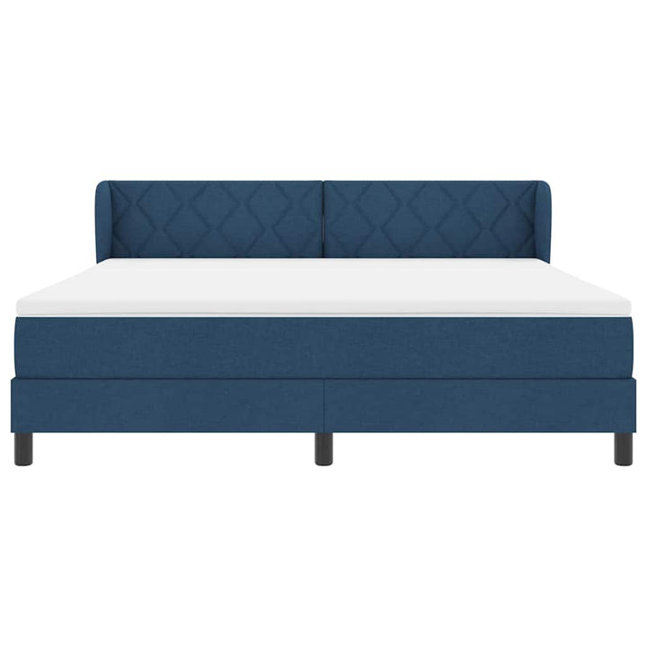Box spring seng med hovedgærde Blå 180 x 200 cm Stof