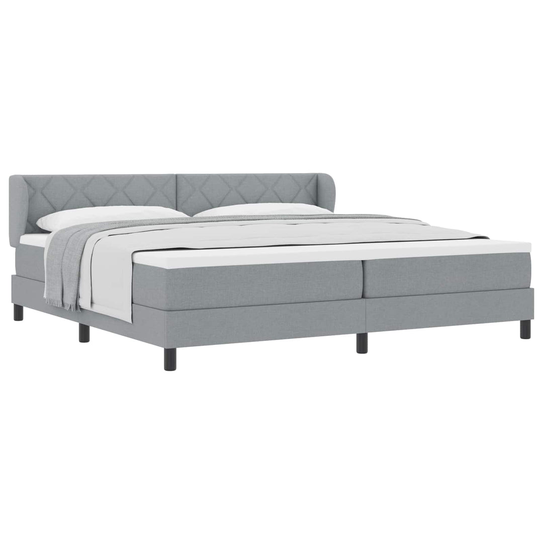 Box spring seng med madras Lysegrå 200 x 200 cm Stof