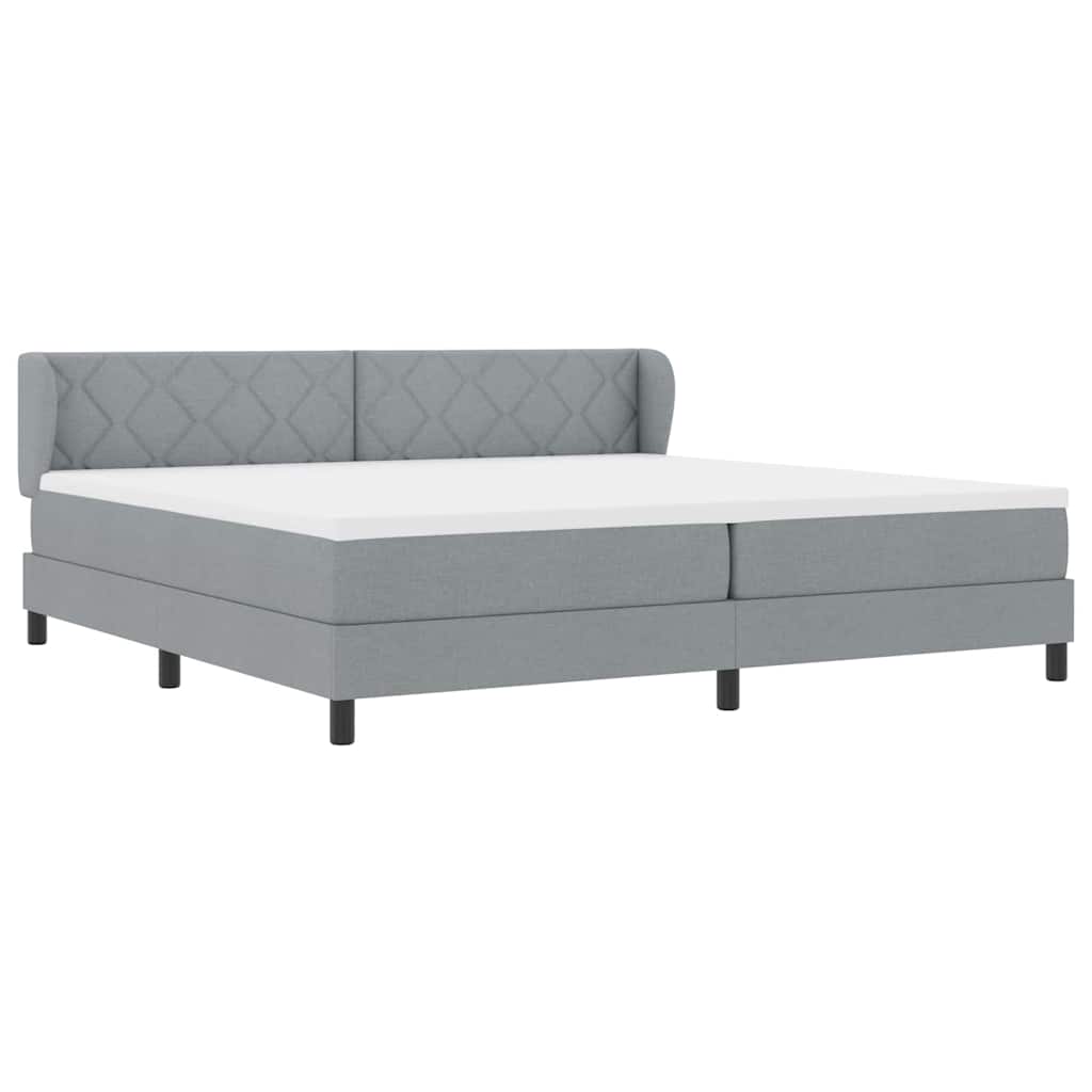 Box spring seng med madras Lysegrå 200 x 200 cm Stof