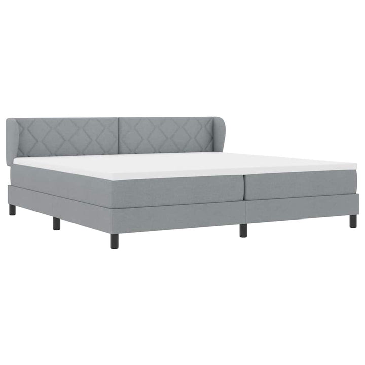 Box spring seng med madras Lysegrå 200 x 200 cm Stof