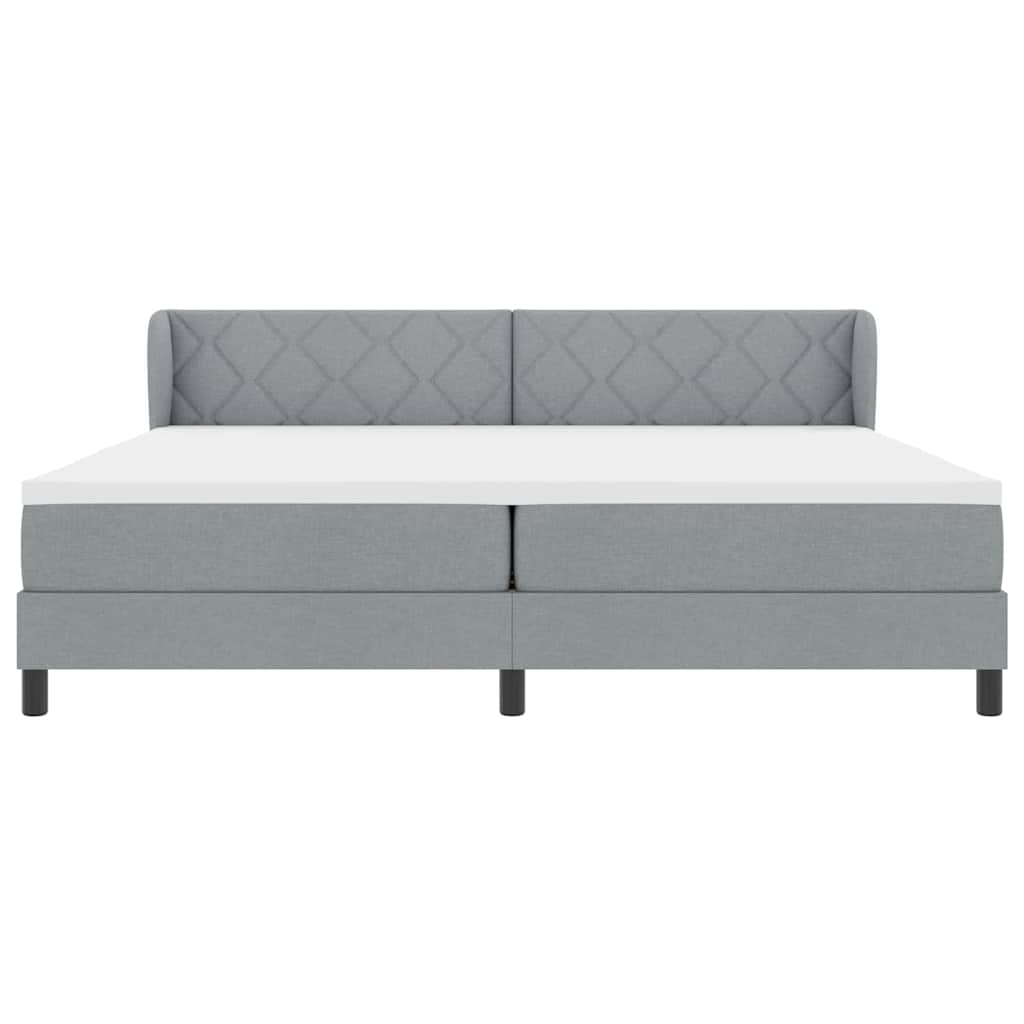 Box spring seng med madras Lysegrå 200 x 200 cm Stof