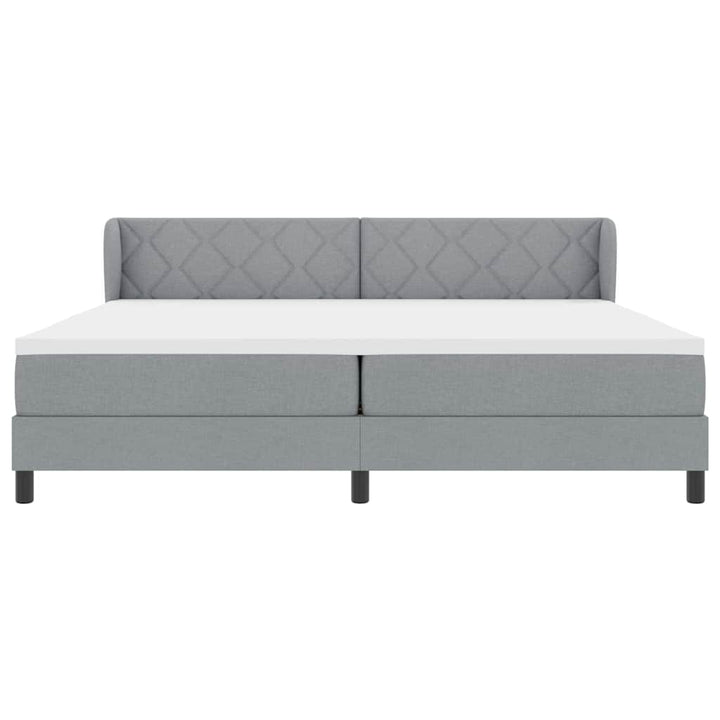 Box spring seng med madras Lysegrå 200 x 200 cm Stof