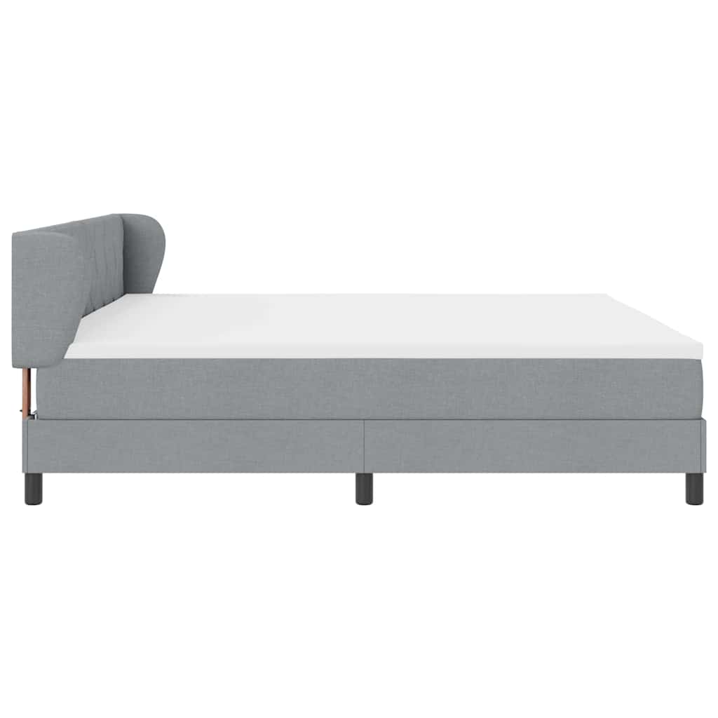Box spring seng med madras Lysegrå 200 x 200 cm Stof