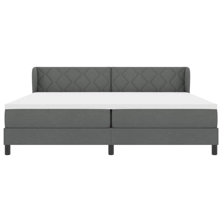Box spring seng med hovedgærde Mørkegrå 200 x 200 cm Stof