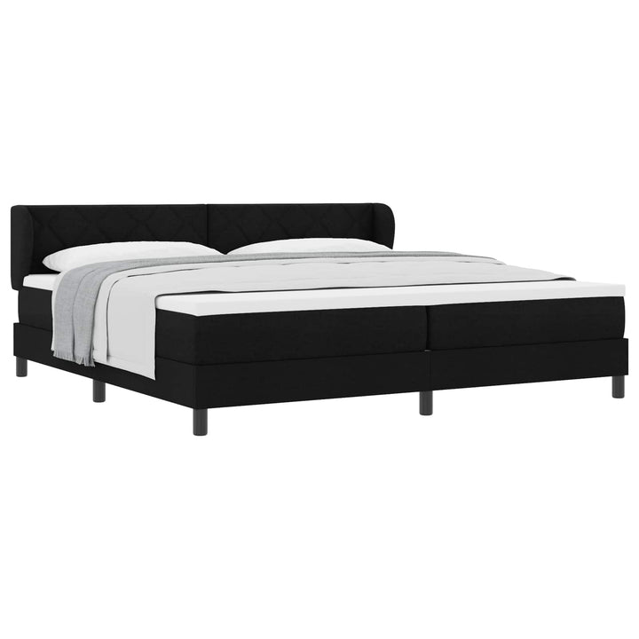 Box spring seng med madras Sort 200 x 200 cm Stof