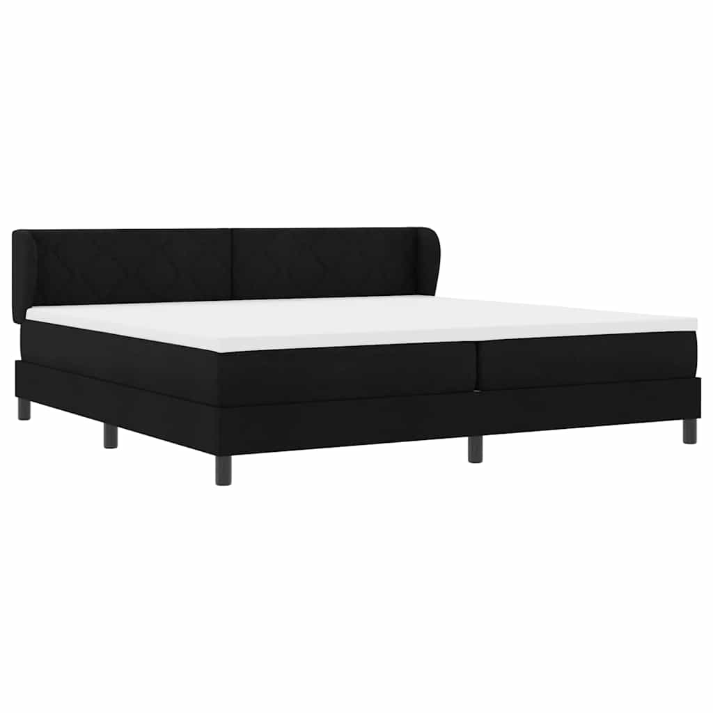 Box spring seng med madras Sort 200 x 200 cm Stof