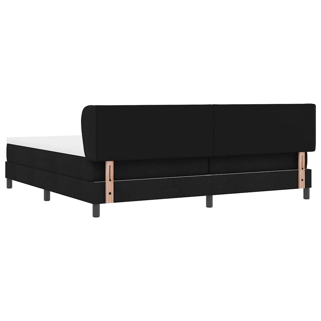 Box spring seng med madras Sort 200 x 200 cm Stof
