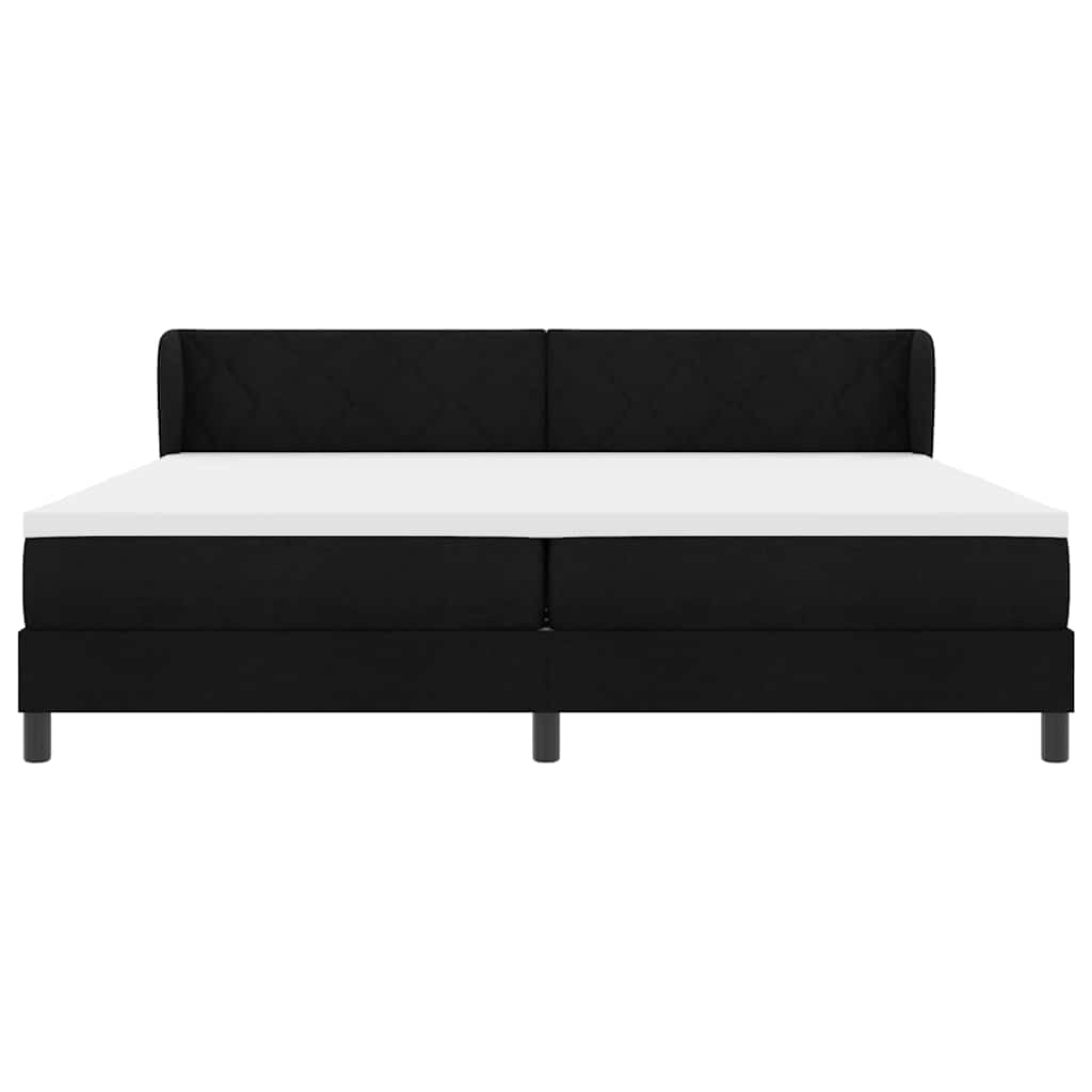 Box spring seng med madras Sort 200 x 200 cm Stof