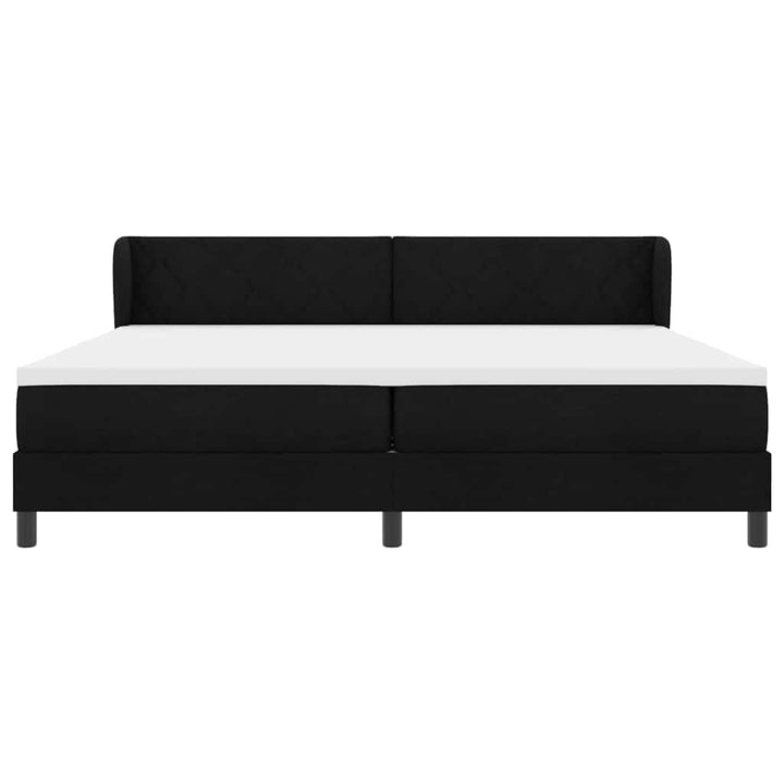 Box spring seng med madras Sort 200 x 200 cm Stof