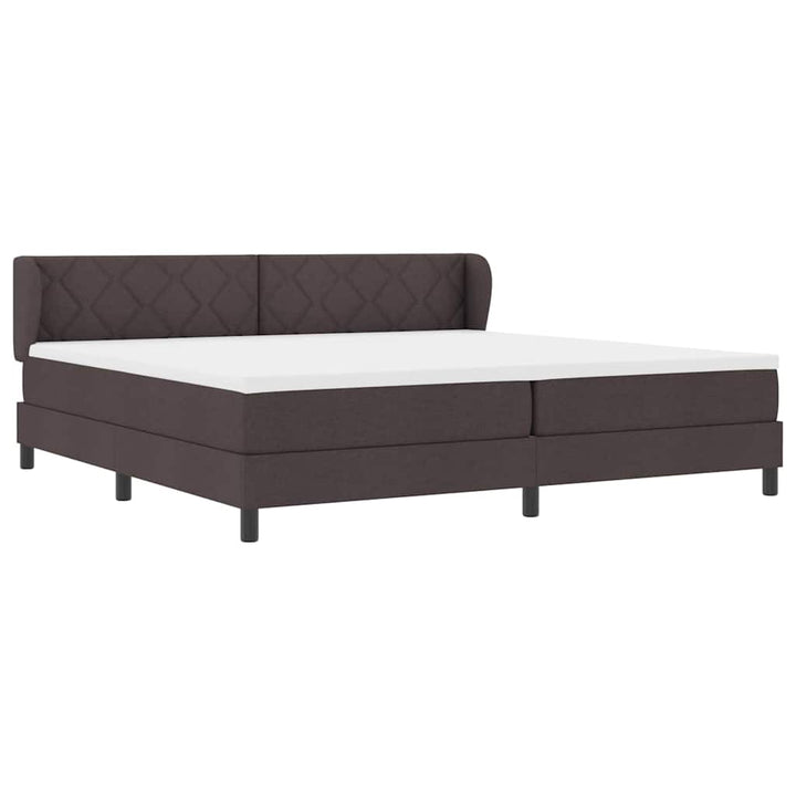 Box spring seng med madras Mørk Brun 200 x 200 cm Stof
