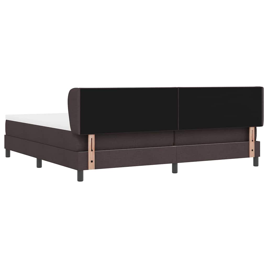 Box spring seng med madras Mørk Brun 200 x 200 cm Stof