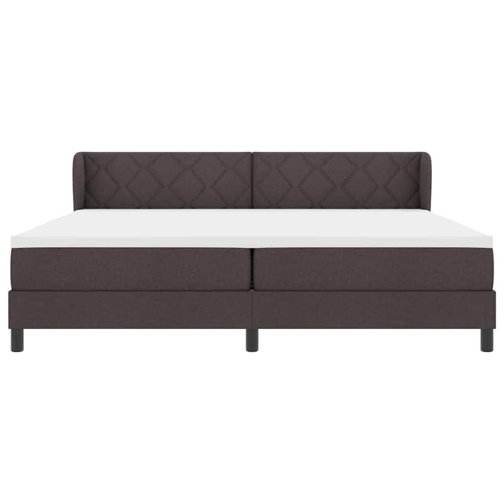 Box spring seng med madras Mørk Brun 200 x 200 cm Stof