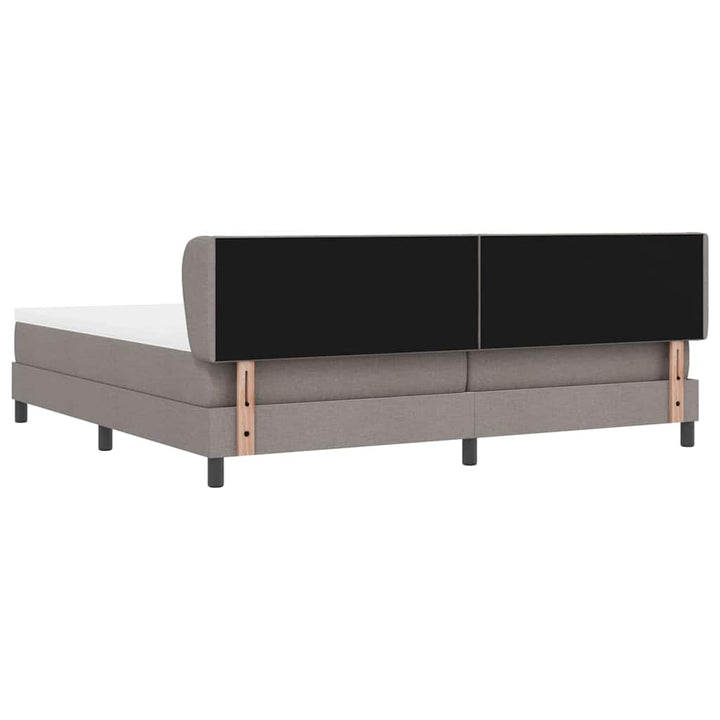 Box spring seng med hovedgærde Gråbrun 200 x 200 cm Stof