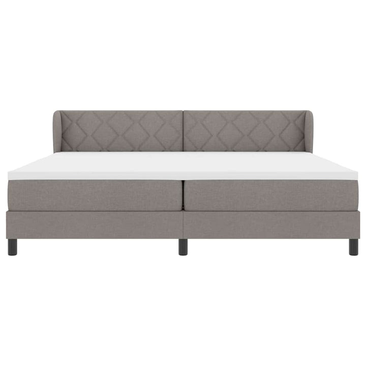 Box spring seng med hovedgærde Gråbrun 200 x 200 cm Stof