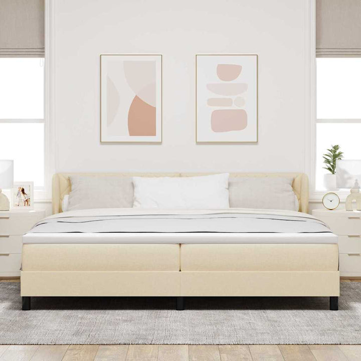 Box spring seng med madras Creme 200 x 200 cm Stof