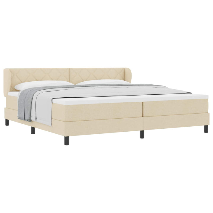 Box spring seng med madras Creme 200 x 200 cm Stof