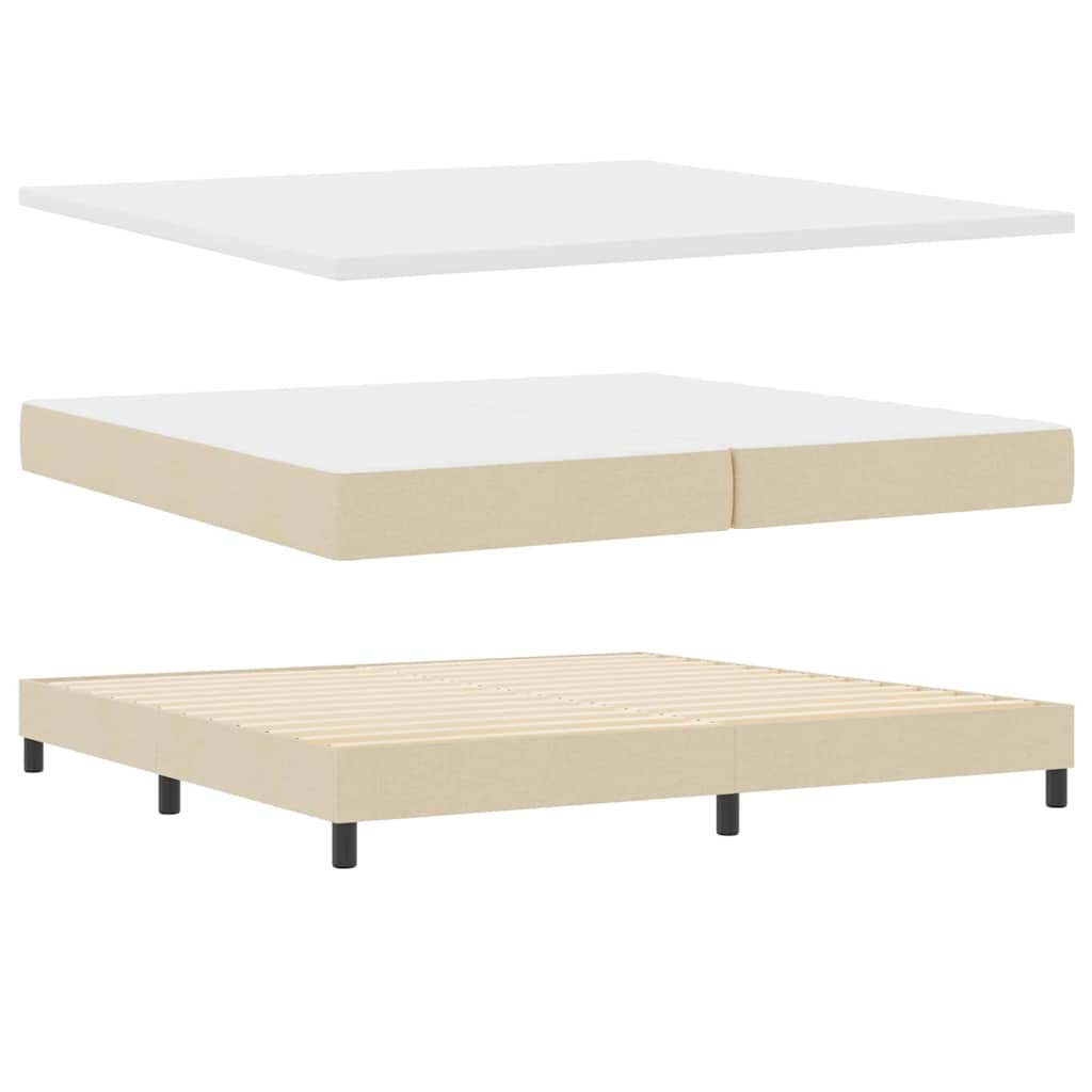 Box spring seng med madras Creme 200 x 200 cm Stof