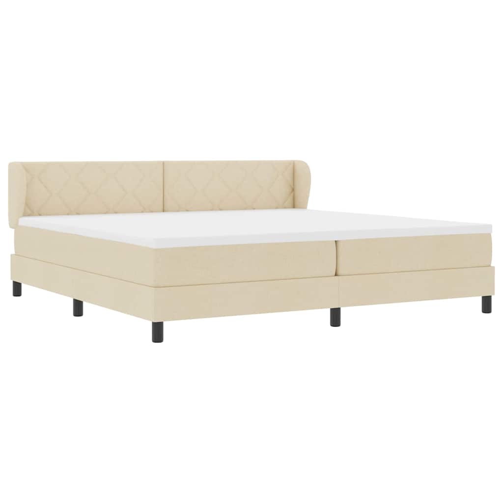 Box spring seng med madras Creme 200 x 200 cm Stof