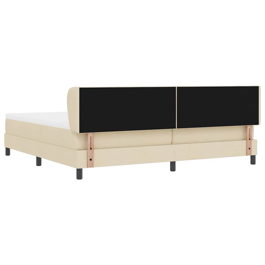Box spring seng med madras Creme 200 x 200 cm Stof