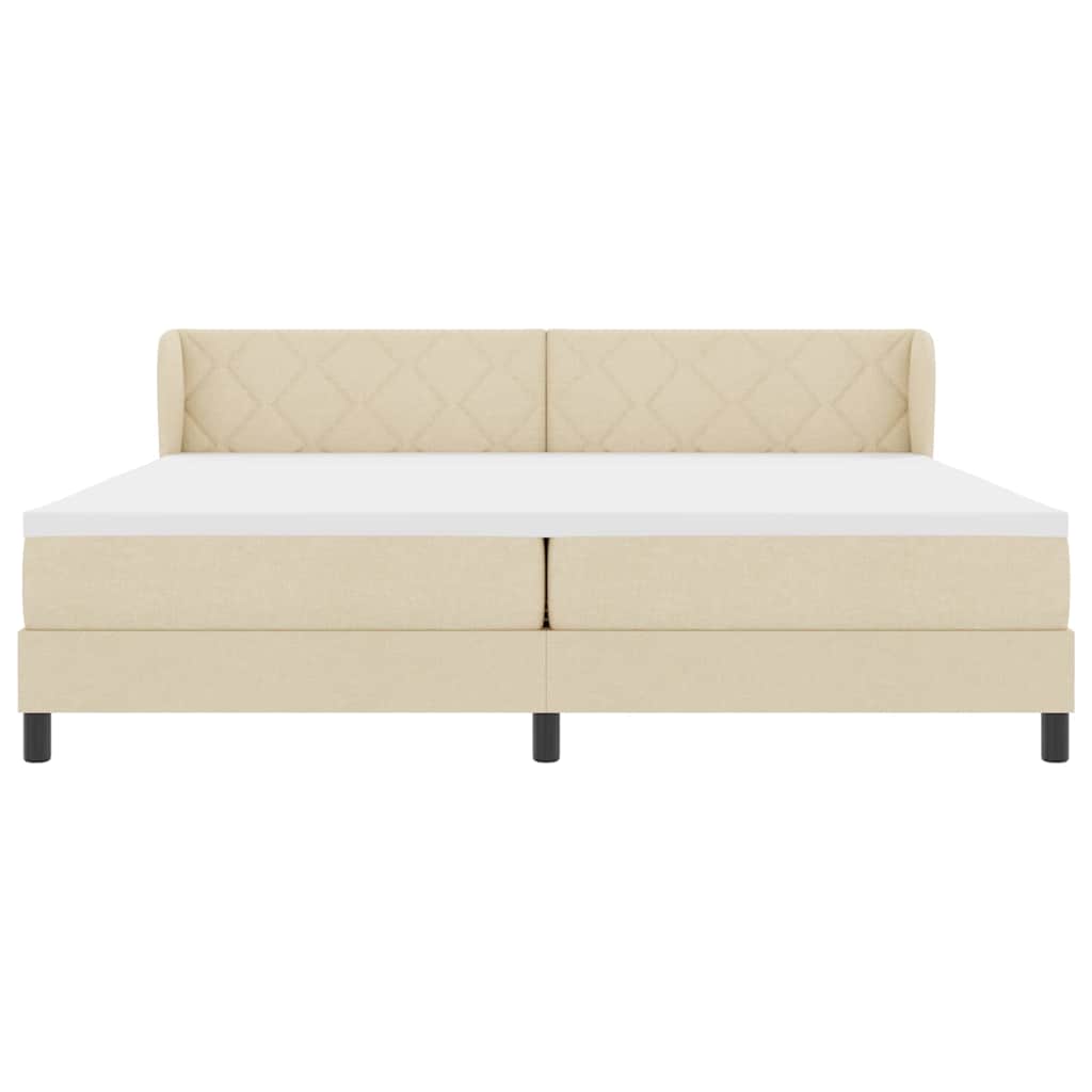 Box spring seng med madras Creme 200 x 200 cm Stof