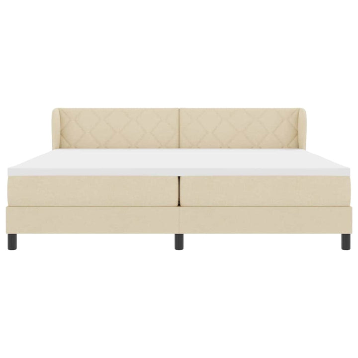 Box spring seng med madras Creme 200 x 200 cm Stof