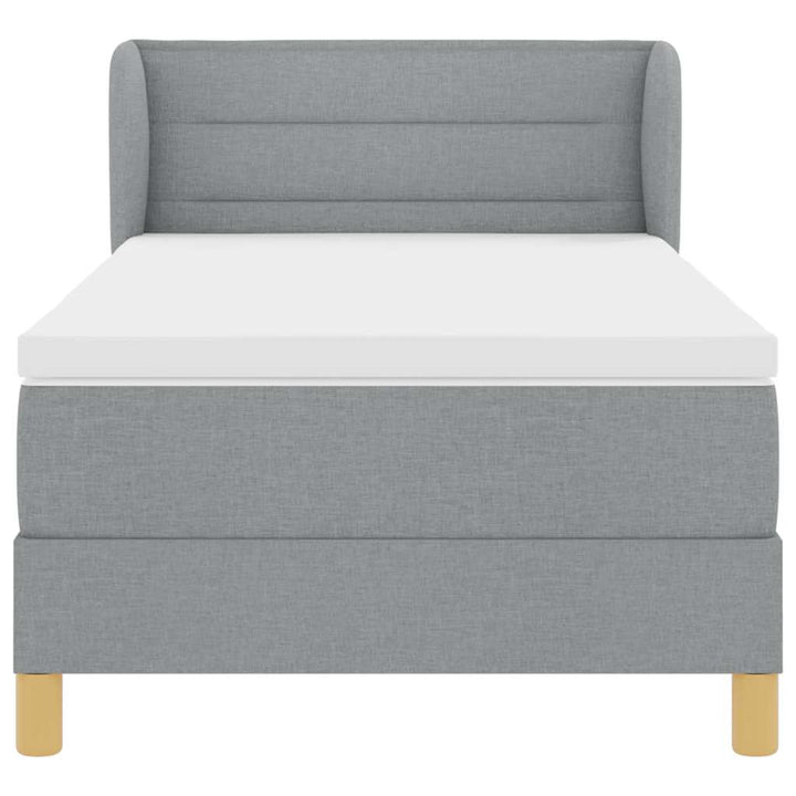 Box spring seng med madras Lysegrå 80 x 200 cm Stof