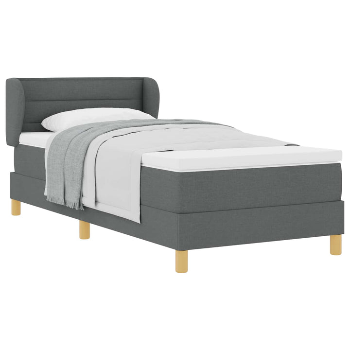 Box spring seng med madras Mørkegrå 80 x 200 cm Stof