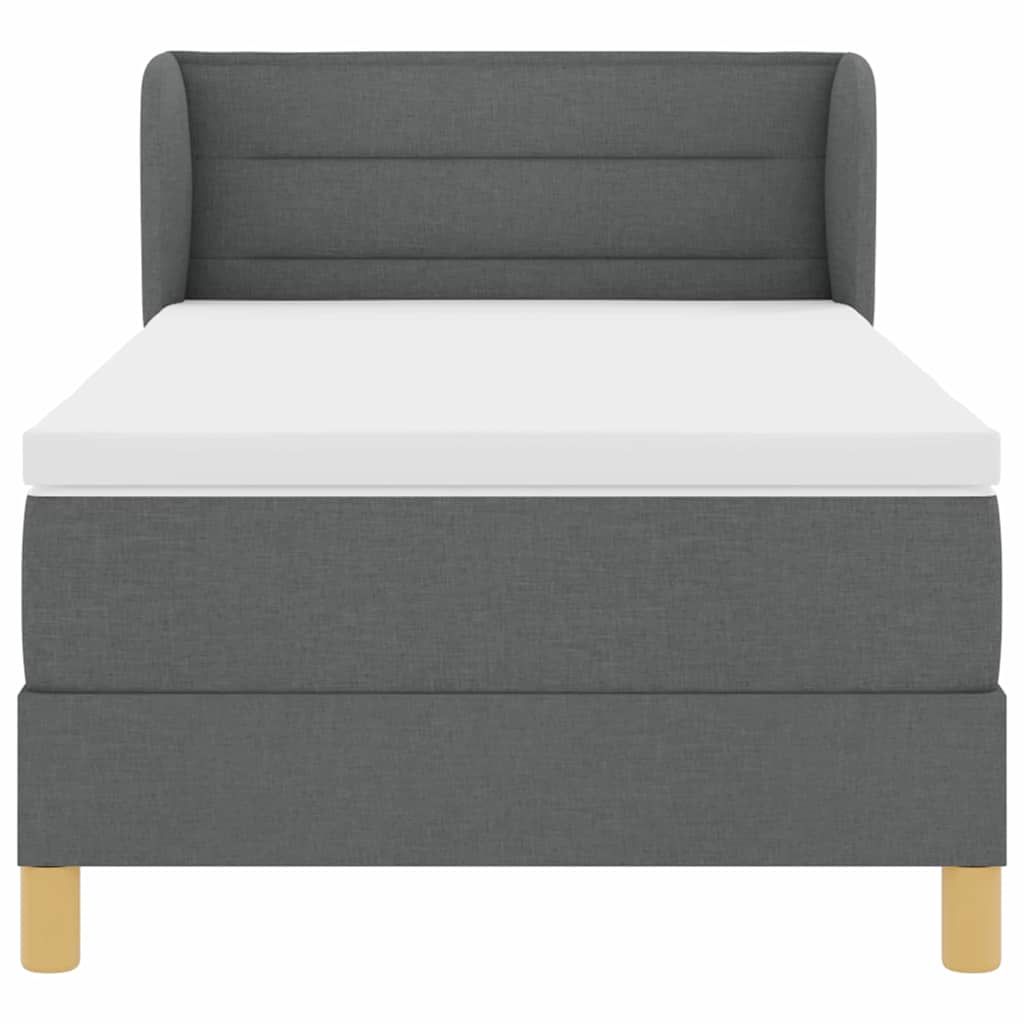 Box spring seng med madras Mørkegrå 80 x 200 cm Stof