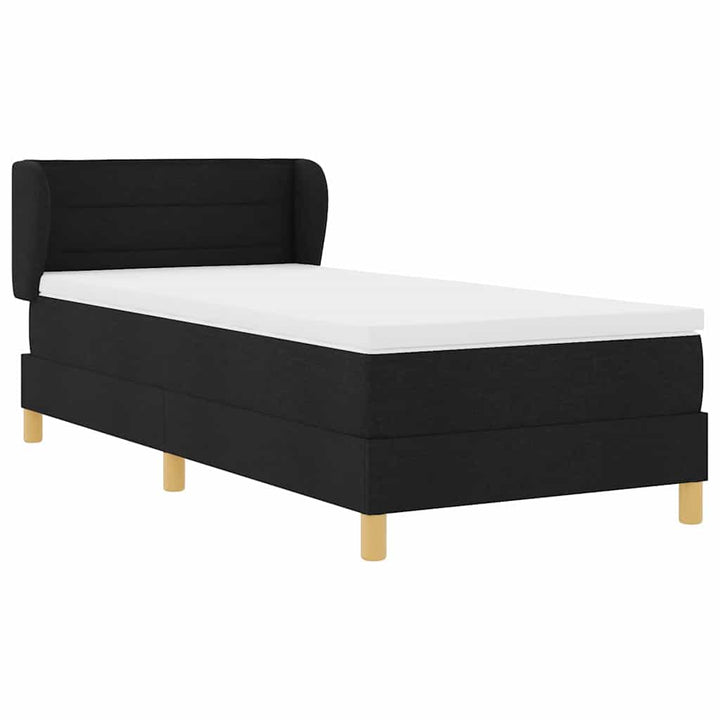 Box spring seng med madras med hovedgærde Sort 80 x 200 cm Stof