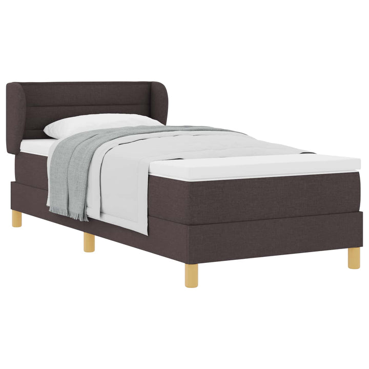 Box spring seng med madras Mørk Brun 80 x 200 cm Stof