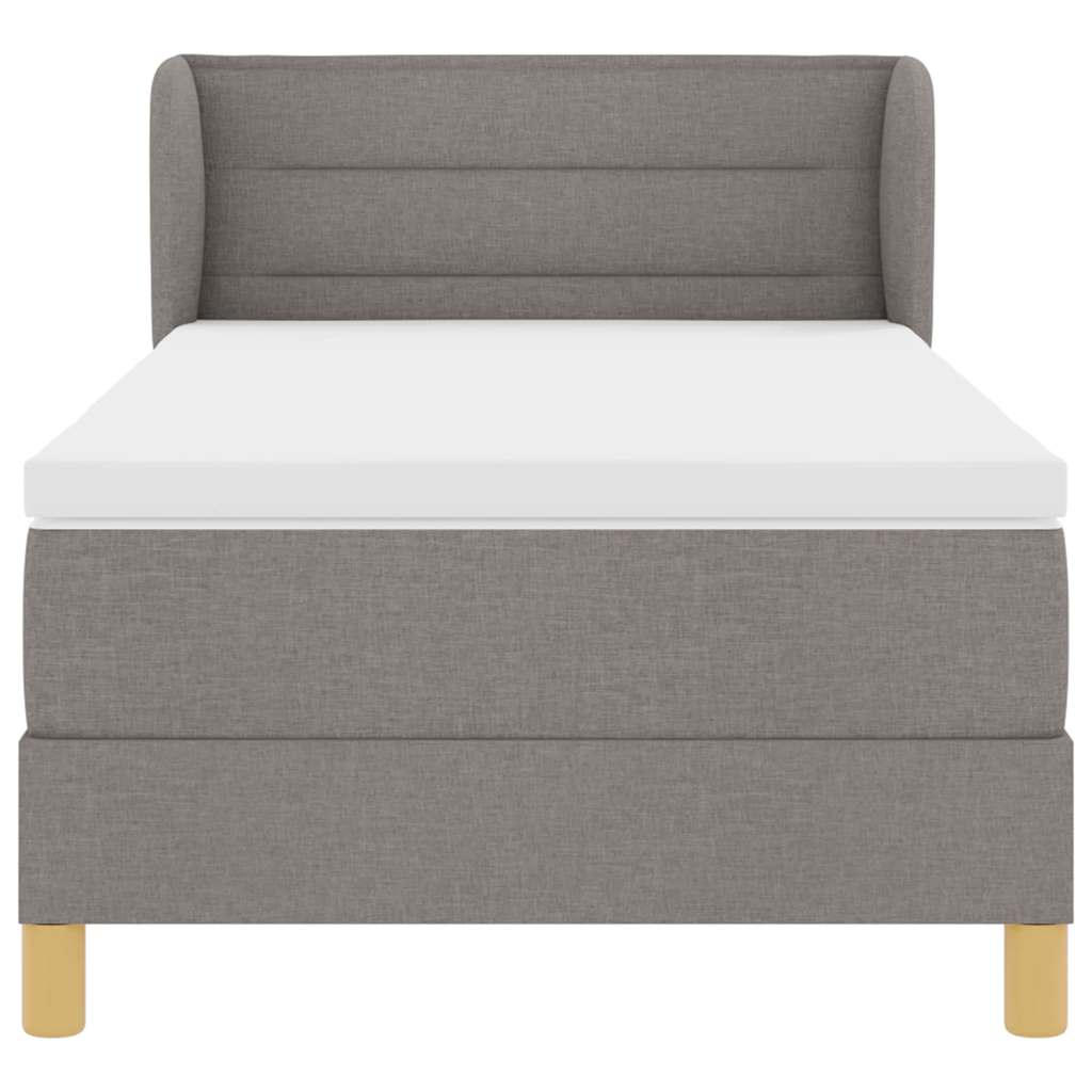 Box spring seng med madras Gråbrun 80 x 200 cm Stof