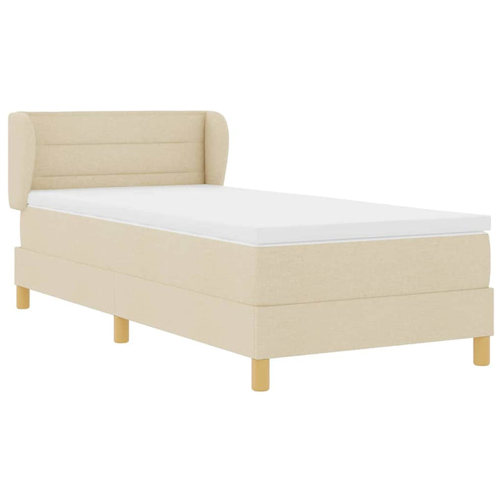 Box spring seng med madras Creme 80 x 200 cm Stof