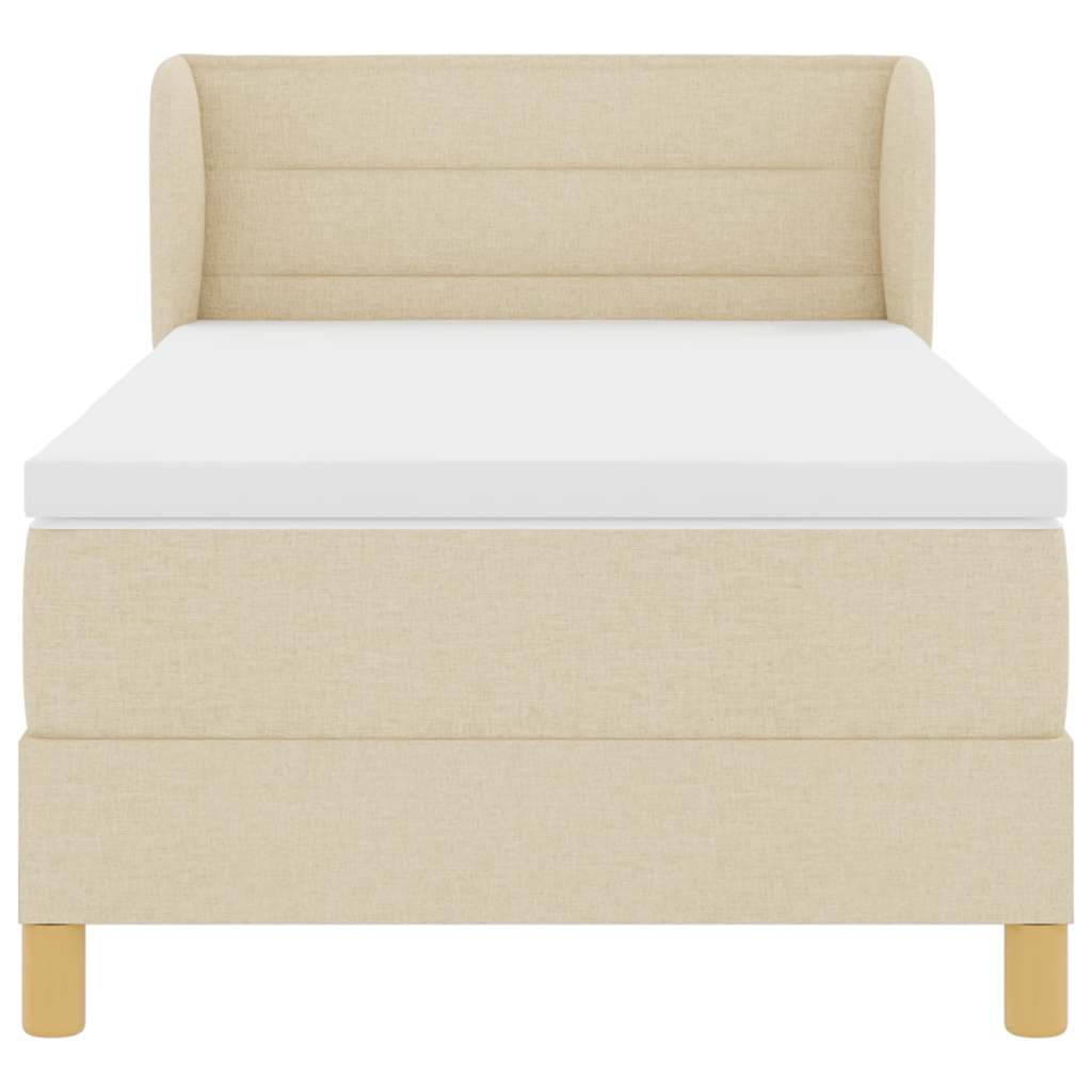 Box spring seng med madras Creme 80 x 200 cm Stof