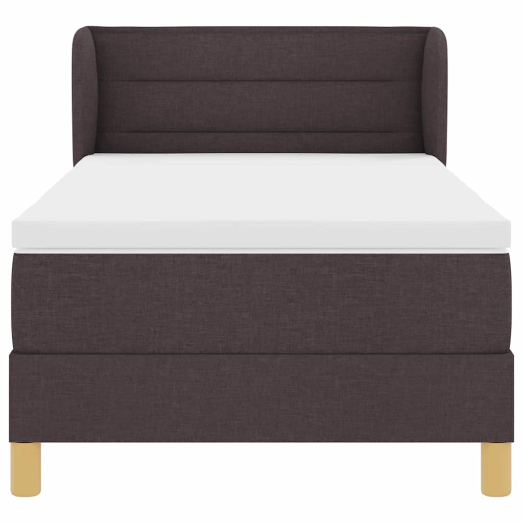 Box spring seng med madras Mørk Brun 90 x 190 cm Stof