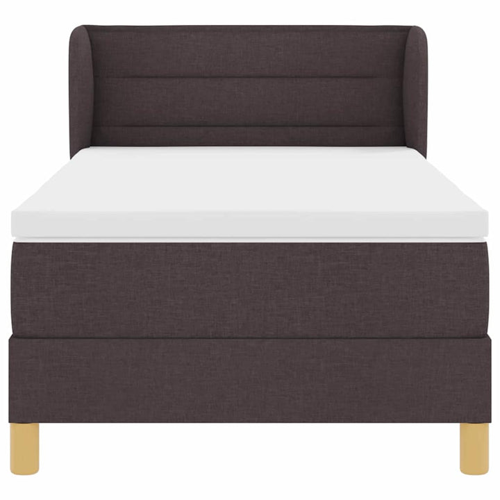 Box spring seng med madras Mørk Brun 90 x 190 cm Stof