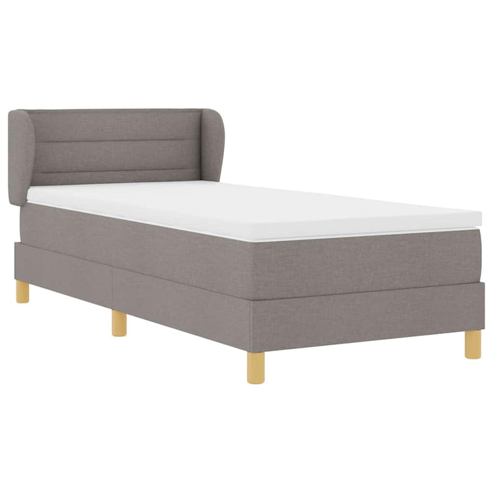 Box spring seng med madras Gråbrun 90 x 190 cm Stof