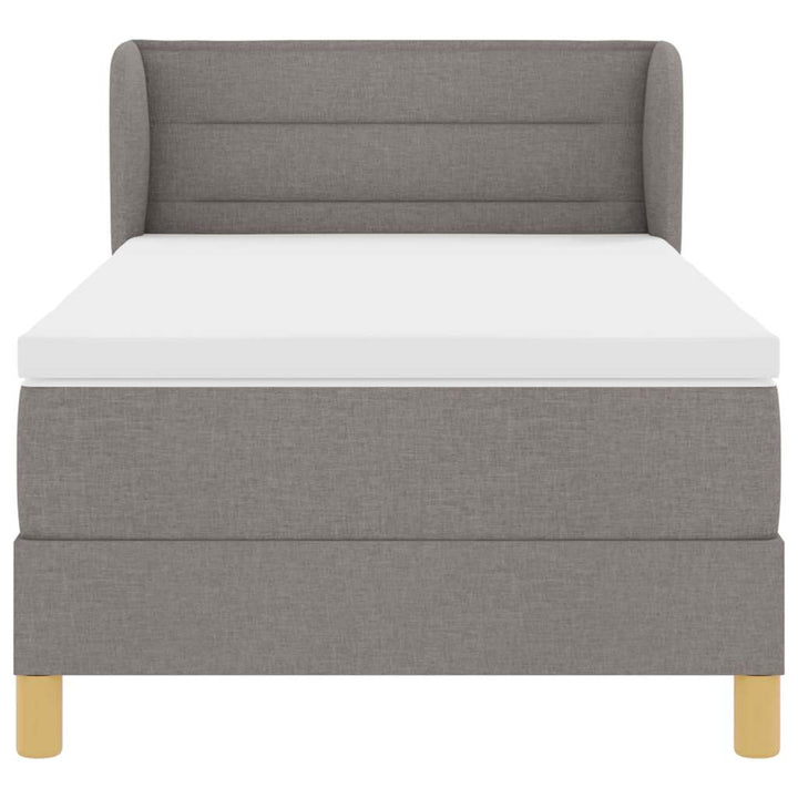 Box spring seng med madras Gråbrun 90 x 190 cm Stof