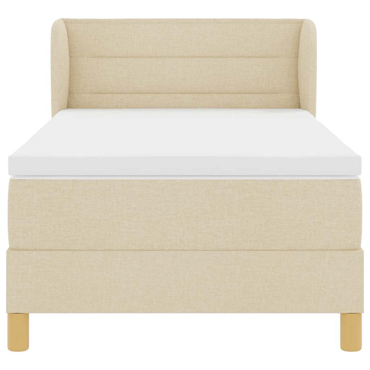 Box spring seng med madras Creme 90 x 190 cm Stof