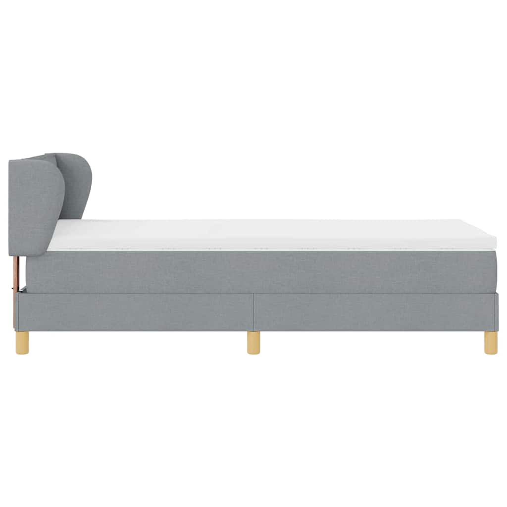 Box spring seng med madras Lysegrå 90 x 200 cm Stof