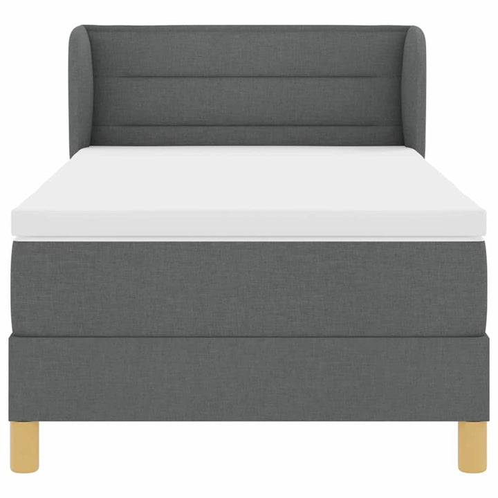 Box spring seng med madras Mørkegrå 100 x 200 cm Stof
