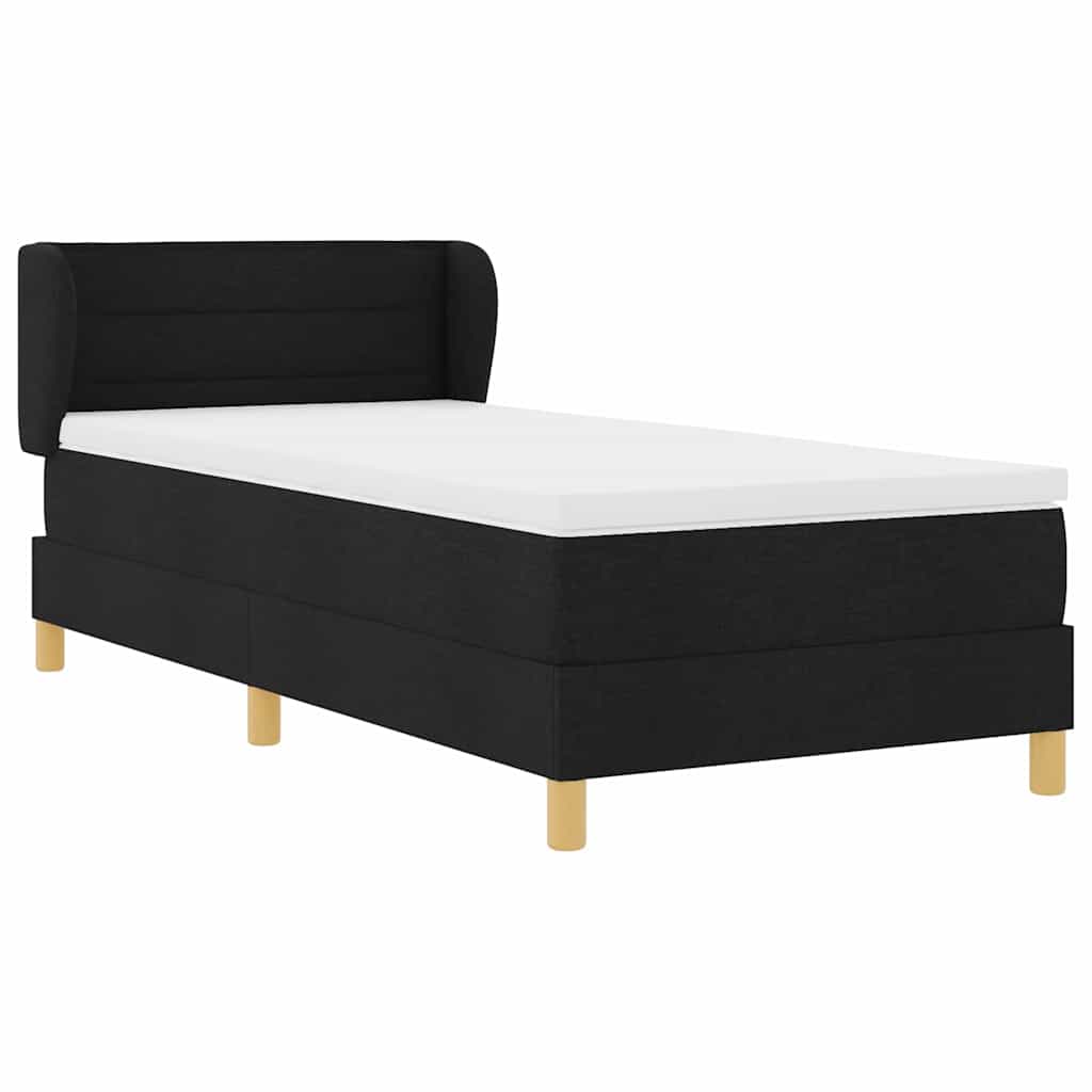 Box spring seng med madras Sort 100 x 200 cm Stof