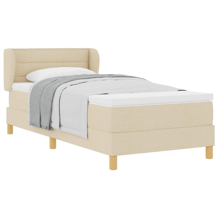 Box spring seng med madras Creme 100 x 200 cm Stof