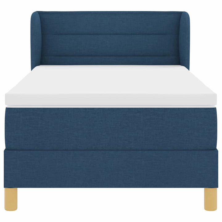 Box spring seng med madras med hovedgærde Blå 100 x 200 cm Stof