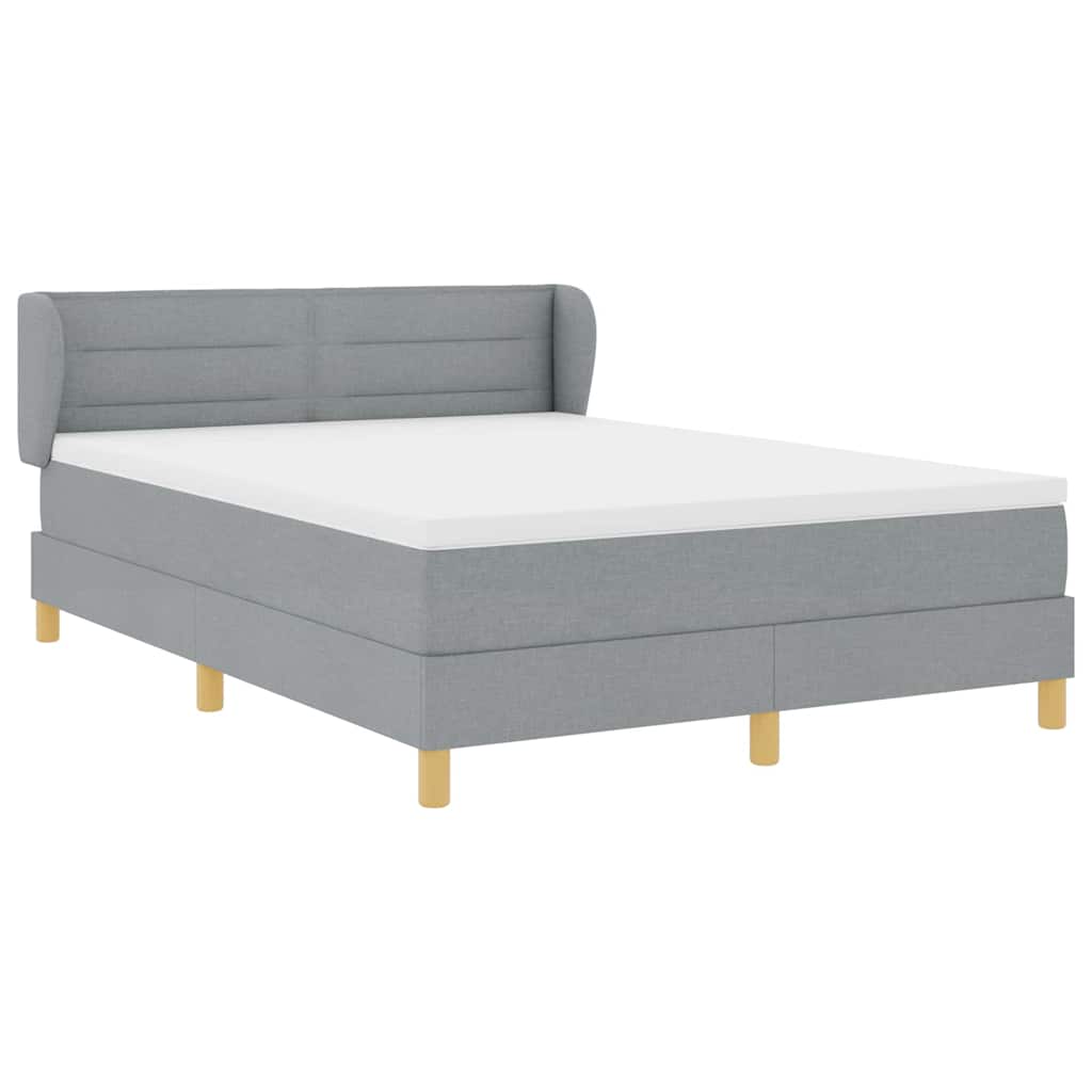 Box spring seng med madras Lysegrå 140 x 190 cm Stof