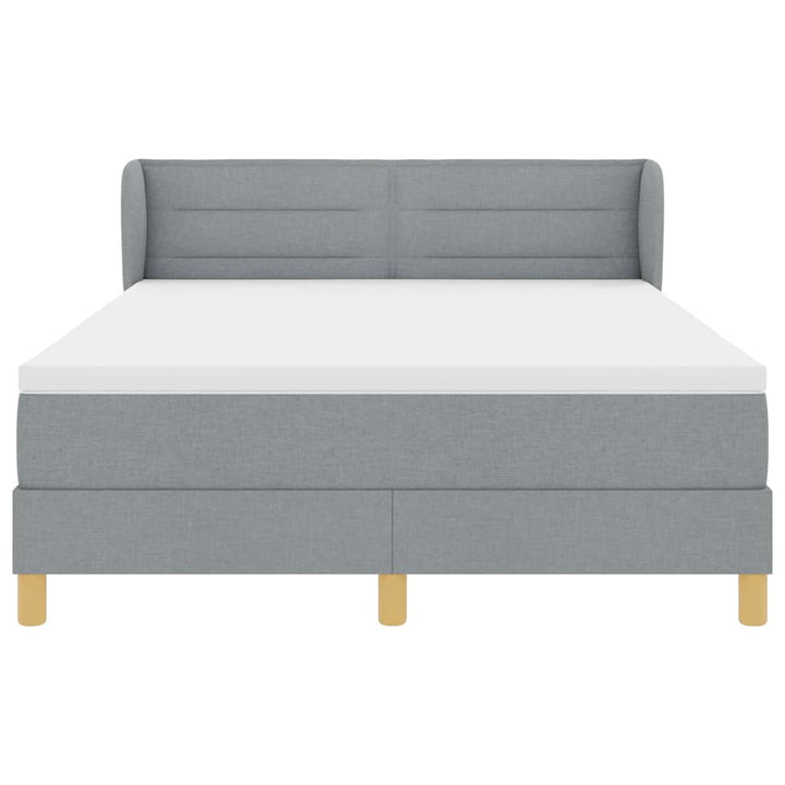 Box spring seng med madras Lysegrå 140 x 190 cm Stof