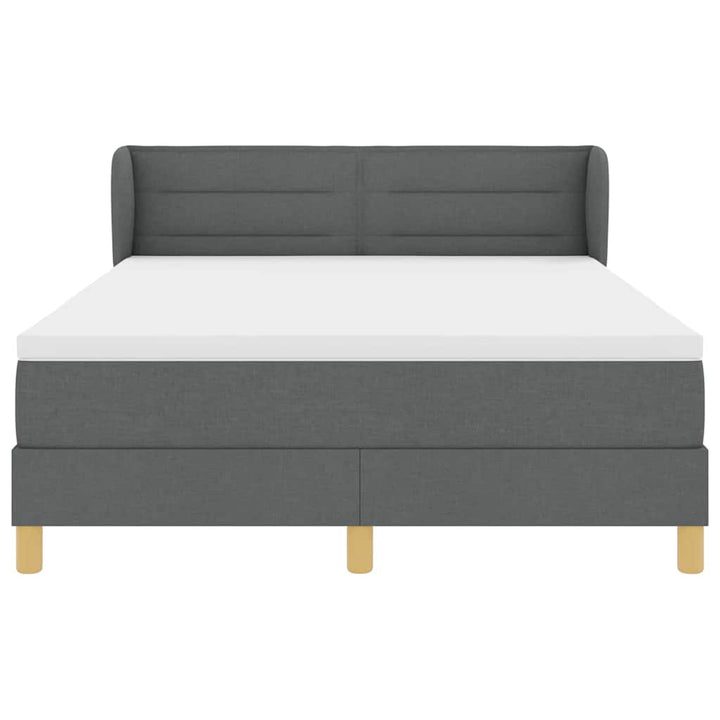 Box spring seng med madras Mørkegrå 140 x 190 cm Stof